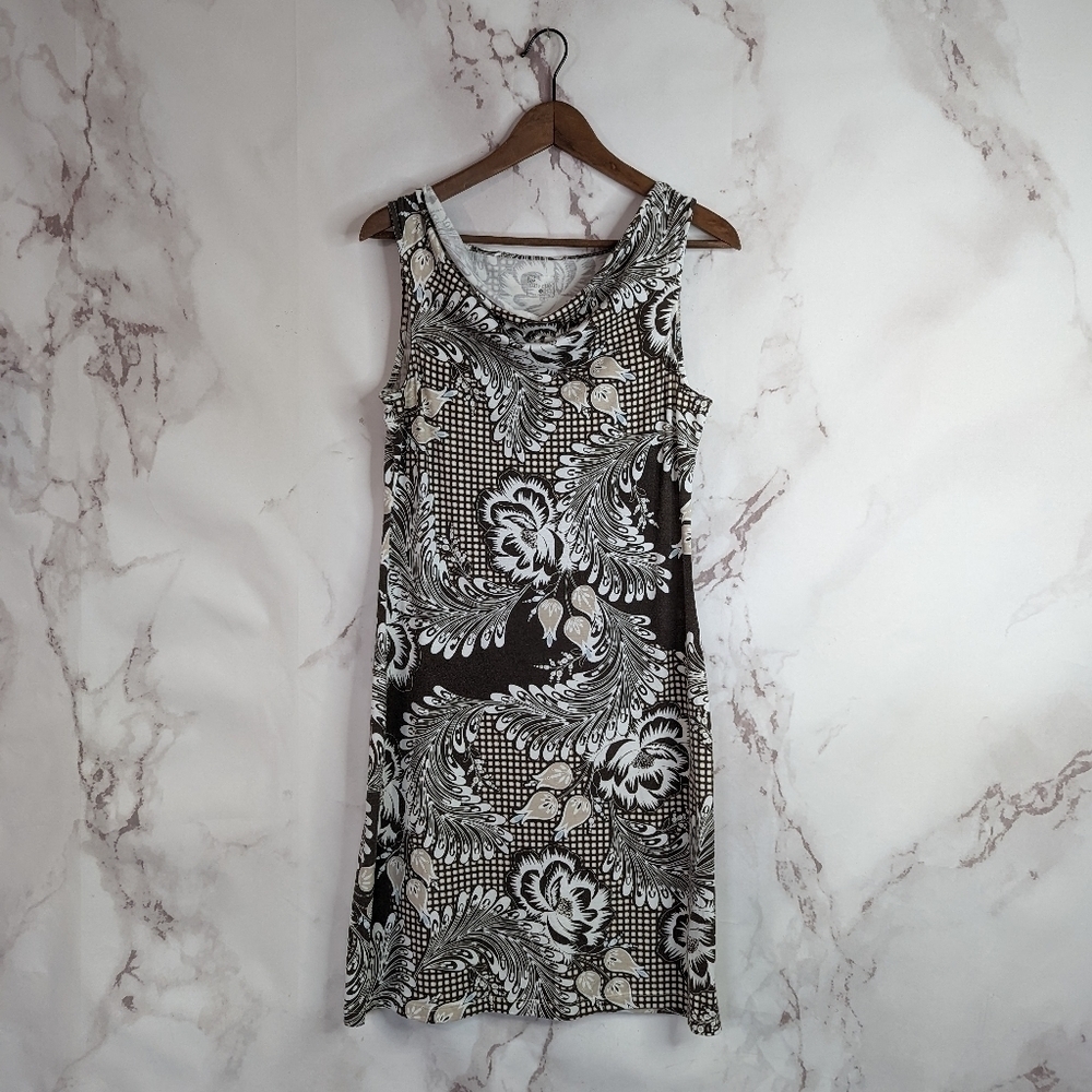 Title Nine Dress Tank Women's Small Brown Sleeveless Mini Soft Stretch Jersey